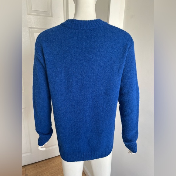 $290 Ayr The Kickback Alpaca Merino Wool Women Blue Sweater S Fisherman Luxury - Picture 3 of 7